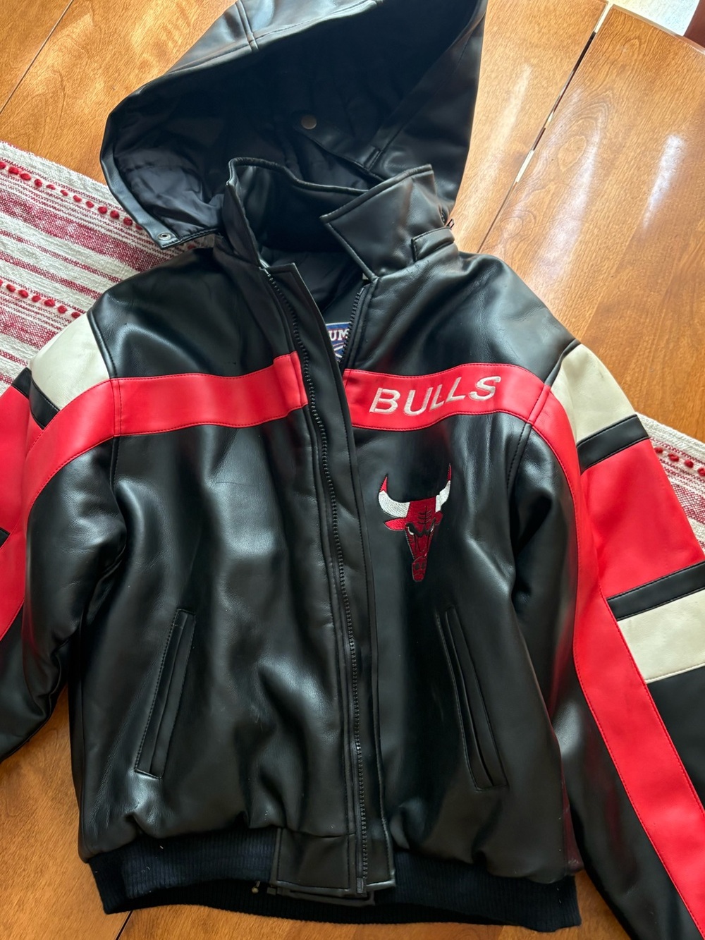 Youth Chicago Bulls Black Red Hooded Jacket